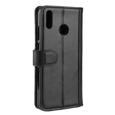 Huawei Honor 8X atverčiamas juodas odinis dėklas, knygutė - piniginė / Priedai.lt