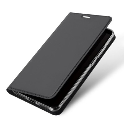 „Dux Ducis“ Skin serijos Xiaomi Mi 6X (Xiaomi Mi A2) juodas odinis atverčiamas dėklas / Priedai.lt