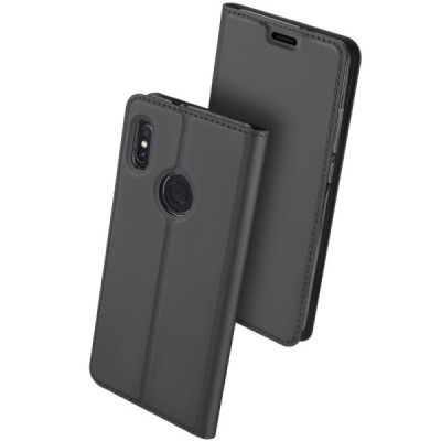„Dux Ducis“ Skin serijos Xiaomi Mi 6X (Xiaomi Mi A2) juodas odinis atverčiamas dėklas / Priedai.lt