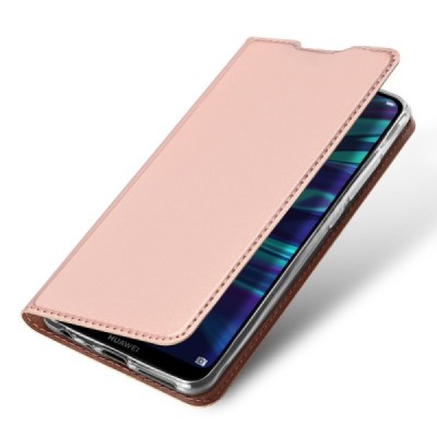 „Dux Ducis“ Skin serijos Huawei P smart 2019 (Honor 10 Lite) rožinis odinis atverčiamas dėklas / Priedai.lt