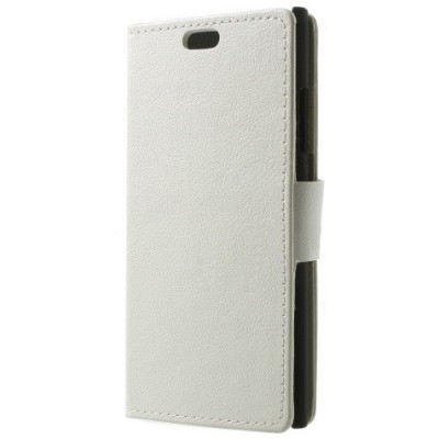 Nokia Lumia 730 (735) Solidus atverčiamas baltas odinis dėklas - piniginė / Priedai.lt