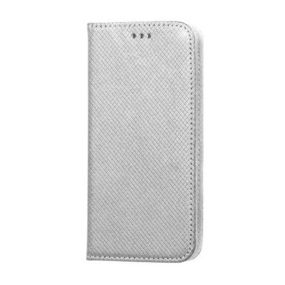 Samsung Galaxy S6 (G920) „Shell“ solidus atverčiamas sidabrinis odinis dėklas - knygutė / Priedai.lt