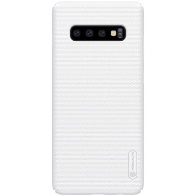 Samsung Galaxy S10 (G973) Nillkin Frosted Shield baltas plastikinis dėklas / Priedai.lt