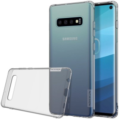 Samsung Galaxy S10 (G973) Nillkin Nature plonas skaidrus (permatomas) silikoninis TPU pilkas dėklas / Priedai.lt