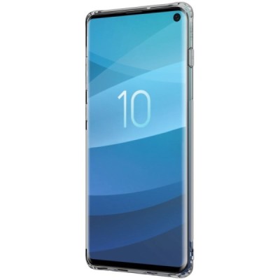 Samsung Galaxy S10 (G973) Nillkin Nature plonas skaidrus (permatomas) silikoninis TPU pilkas dėklas / Priedai.lt