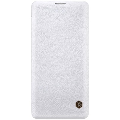 Prabangus „Nillkin“ Qin serijos baltas odinis atverčiamas Samsung Galaxy S10 (G973) dėklas / Priedai.lt