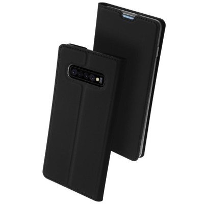 „Dux Ducis“ Skin serijos Samsung Galaxy S10 (G973) juodas odinis atverčiamas dėklas / Priedai.lt