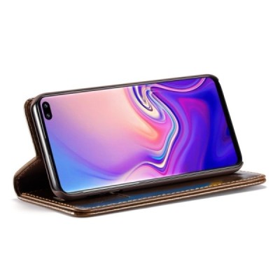 Samsung Galaxy S10 (G973) „CaseMe“ solidus atverčiamas rudas odinis dėklas - knygutė / Priedai.lt