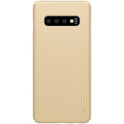 Samsung Galaxy S10+ (G975) Nillkin Frosted Shield auksinis plastikinis dėklas / Priedai.lt