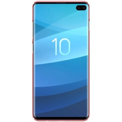 Samsung Galaxy S10+ (G975) Nillkin Frosted Shield rožinis plastikinis dėklas / Priedai.lt