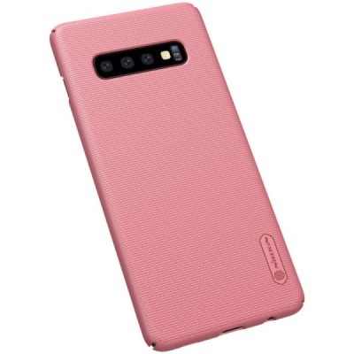Samsung Galaxy S10+ (G975) Nillkin Frosted Shield rožinis plastikinis dėklas / Priedai.lt