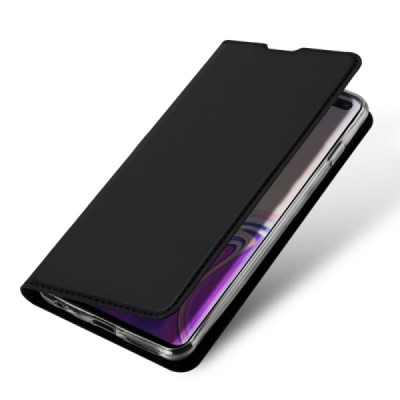 „Dux Ducis“ Skin serijos Samsung Galaxy S10+ (G975) juodas odinis atverčiamas dėklas / Priedai.lt