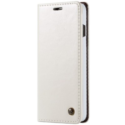 Samsung Galaxy S10+ (G975) „CaseMe“ solidus atverčiamas baltas odinis dėklas - knygutė / Priedai.lt