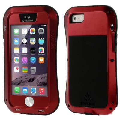 Apple iPhone SE (iPhone 5, iPhone 5S) „LOVE MEI“ Dropproof  raudonas sustiprintos apsaugos dėklas / Priedai.lt