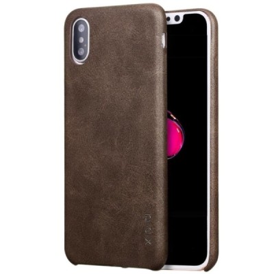 „X-Level“ Vintage Classic serijos Apple iPhone Xr rudas odinis dėklas - nugarėlė / Priedai.lt
