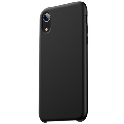„Rubberized“ Apple iPhone Xr juodas kieto silikono dėklas / Priedai.lt