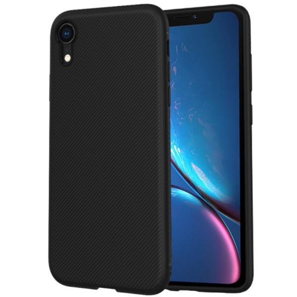 „Lenuo“ kieto silikono (TPU) dėklas - juodas (iPhone Xr)
