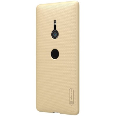 Nillkin Frosted Shield Sony Xperia XZ3 auksinis plastikinis dėklas / Priedai.lt
