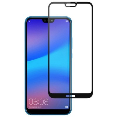 Huawei P20 Lite (Nova 3e) „Mocolo“ 9H Tempered Glass sustiprintos apsaugos juodas pilnai dengiantis apsauginis ekrano stiklas 0,