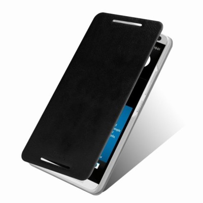 Atverčiamas odinis HTC One Max juodas dėklas (Dėkliukas) / Priedai.lt