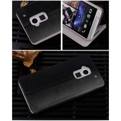 Atverčiamas odinis HTC One Max juodas dėklas (Dėkliukas) / Priedai.lt