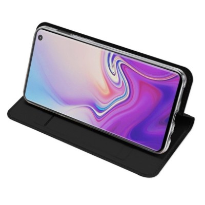 „Dux Ducis“ Skin serijos Samsung Galaxy S10e (G970) juodas odinis atverčiamas dėklas / Priedai.lt
