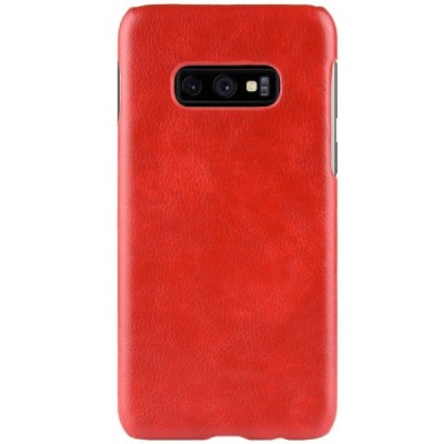 „Litchi“ Skin Leather Samsung Galaxy S10e (G970) raudonas plastikinis dėklas - nugarėlė / Priedai.lt