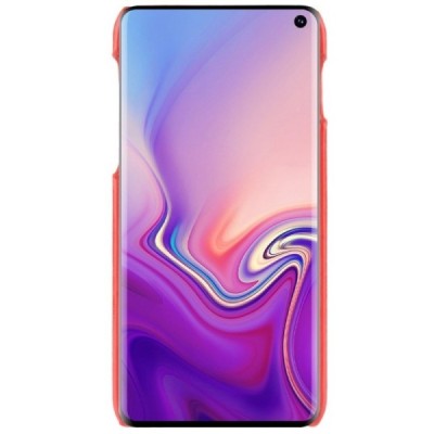 „Litchi“ Skin Leather Samsung Galaxy S10e (G970) raudonas plastikinis dėklas - nugarėlė / Priedai.lt