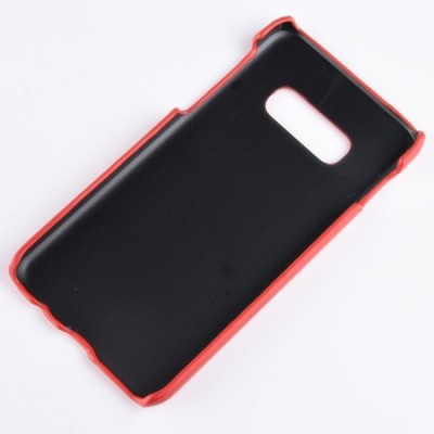 „Litchi“ Skin Leather Samsung Galaxy S10e (G970) raudonas plastikinis dėklas - nugarėlė / Priedai.lt