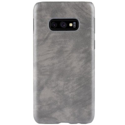 „Litchi“ Skin Leather Samsung Galaxy S10e (G970) pilkas plastikinis dėklas - nugarėlė / Priedai.lt