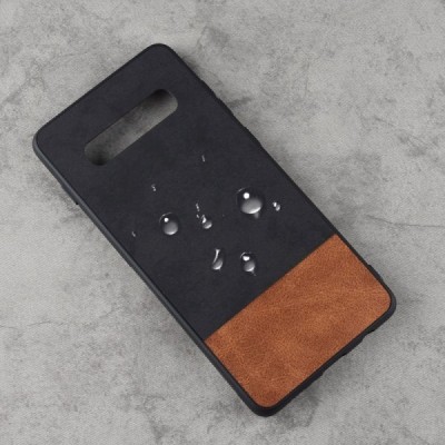 „Bi-Color“ Splicing Samsung Galaxy S10+ (G975) rudas, juodas odinis dėklas / Priedai.lt