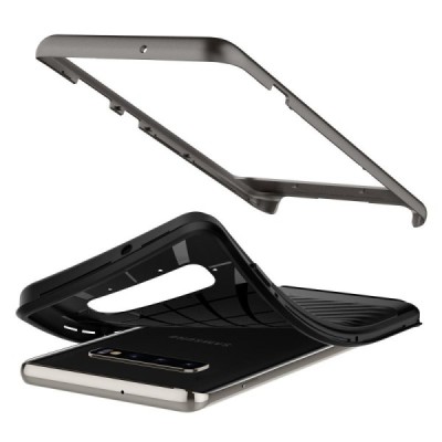 „Spigen“ Neo Hybrid sustiprintos apsaugos Samsung Galaxy S10 (G973) juodas kieto silikono (TPU) ir plastiko dėklas / Priedai.lt