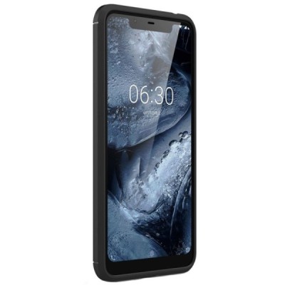 Nokia 5.1 Plus (2018)„Carbon“ kieto silikono TPU juodas dėklas - nugarėlė / Priedai.lt