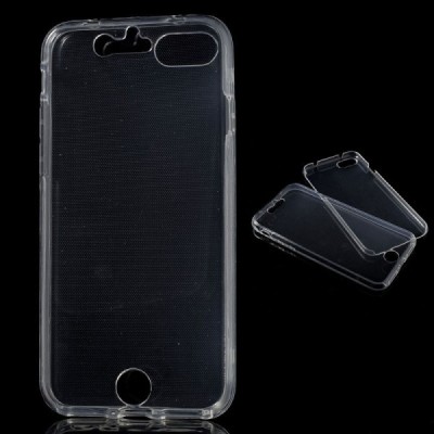 Apple iPhone 7 (iPhone 8) skaidrus (permatomas) dvigubas kieto silikono TPU ploniausias pasaulyje dėklas / Priedai.lt