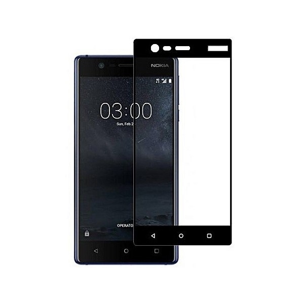 „Imak“ Tempered Glass pilnai dengiantis apsauginis ekrano stiklas 0.2 mm - juodas (Nokia 3)