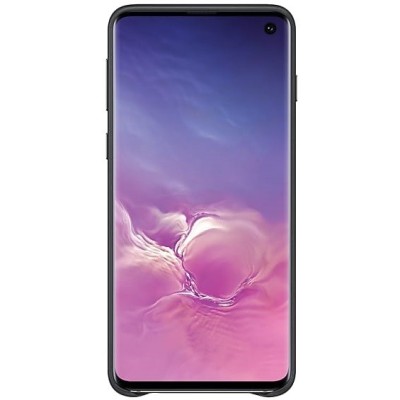 Samsung Galaxy S10 (G973) Leather Cover juodas odinis dėklas / Priedai.lt