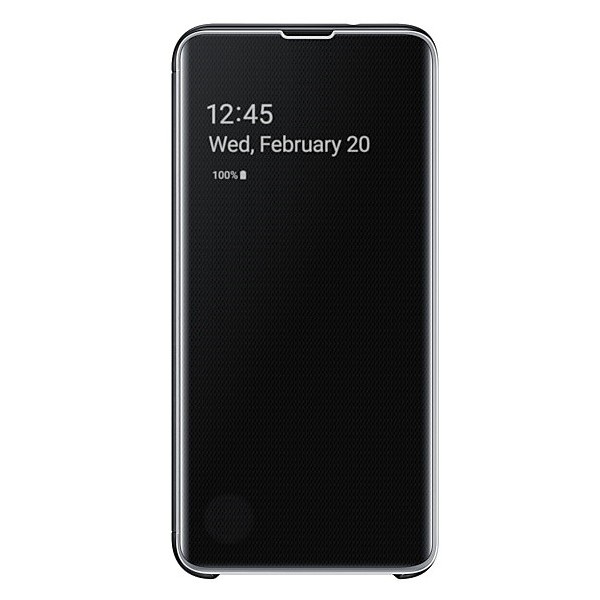 „Samsung“ Clear View Standing Cover atverčiamas dėklas - juodas (Galaxy S10e)