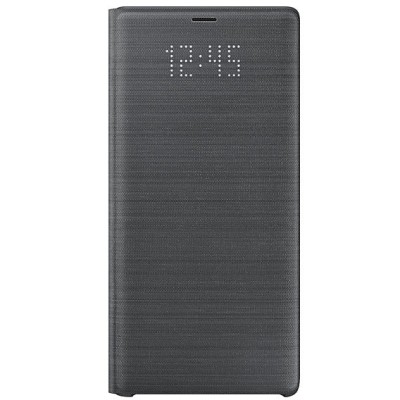 Samsung Galaxy Note 9 (N960F) originalus Led View Cover atverčiamas juodas odinis dėklas - piniginė / Priedai.lt