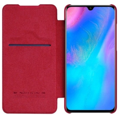 Prabangus „Nillkin“ Qin serijos raudonas odinis atverčiamas Huawei P30 dėklas - knygutė / Priedai.lt