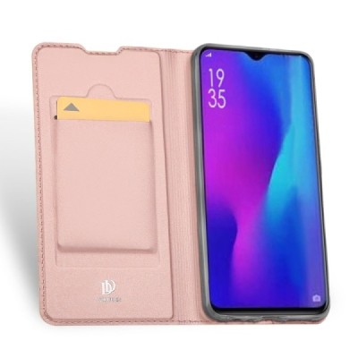 „Dux Ducis“ Skin serijos Huawei P30 rožinis odinis atverčiamas dėklas / Priedai.lt