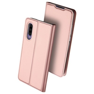 „Dux Ducis“ Skin serijos Huawei P30 rožinis odinis atverčiamas dėklas / Priedai.lt