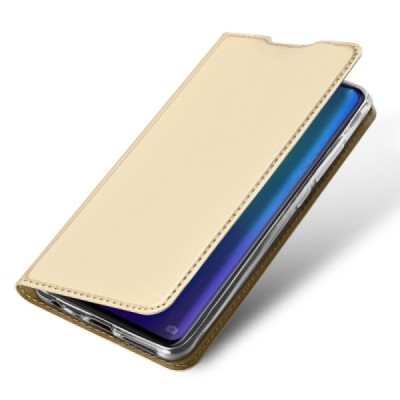 „Dux Ducis“ Skin serijos Huawei P30 auksinis odinis atverčiamas dėklas / Priedai.lt