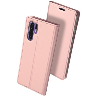 „Dux Ducis“ Skin serijos Huawei P30 Pro rožinis odinis atverčiamas dėklas / Priedai.lt
