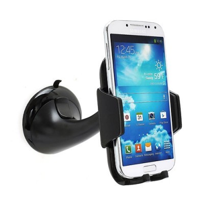 Stilingas juodas automobilinis telefono laikiklis / Priedai.lt