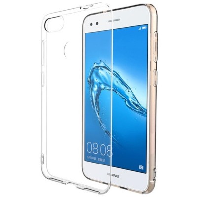 Huawei P9 Lite Mini (Y6 Pro 2017) „Bullet“ skaidrus (permatomas) kieto silikono TPU ploniausias pasaulyje bespalvis dėklas / Pri