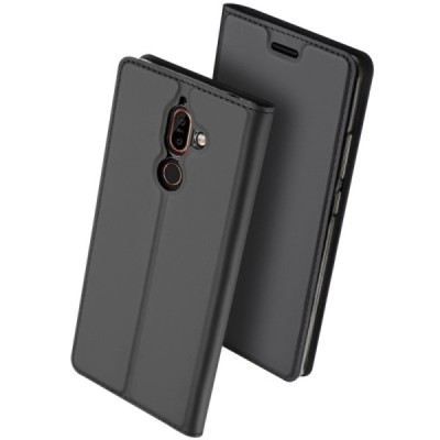 „Dux Ducis“ Skin serijos Nokia 7 Plus juodas odinis atverčiamas dėklas / Priedai.lt