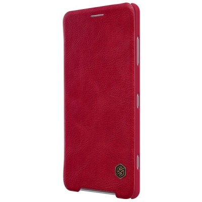 Prabangus „Nillkin“ Qin serijos raudonas odinis atverčiamas Sony Xperia XZ2 Compact dėklas - knygutė / Priedai.lt