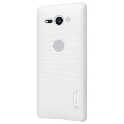 Nillkin Frosted Shield Sony Xperia XZ2 Compact baltas plastikinis dėklas + apsauginė ekrano plėvelė / Priedai.lt