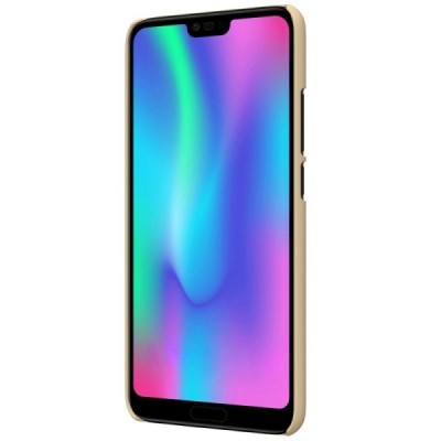 Huawei Honor 10 Nillkin Frosted Shield auksinis plastikinis dėklas + apsauginė ekrano plėvelė / Priedai.lt