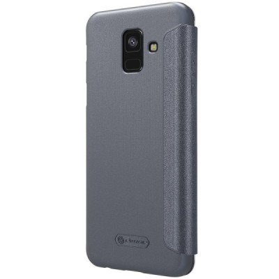 Samsung Galaxy A6 2018 (A600F) pilkas odinis atverčiamas Nillkin Sparkle dėklas - knygutė / Priedai.lt